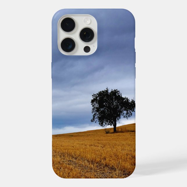 Coque iPhone Arbre dans un champ de blé (Verso)