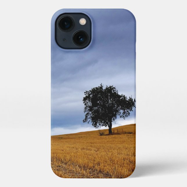 Coque iPhone Arbre dans un champ de blé (Verso)