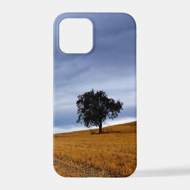 Coque iPhone Arbre dans un champ de blé (Verso)