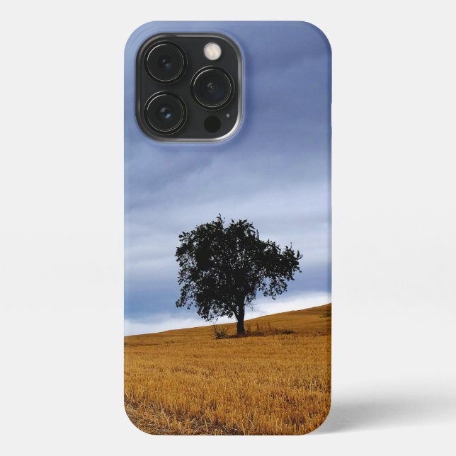 Coque iPhone Arbre dans un champ de blé (Verso)
