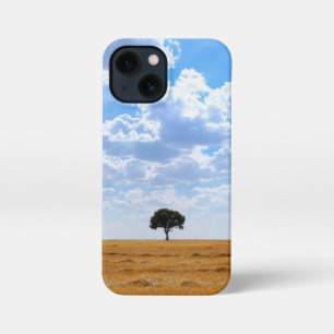 Etui iPhone 13 Mini Arbre dans un champ de blé récolté
