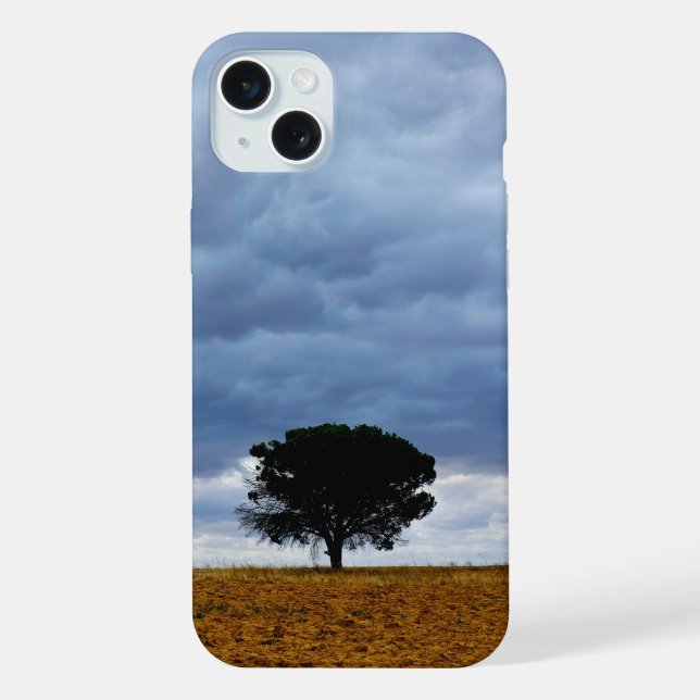 Coque iPhone Arbre dans un champ vide (Verso)