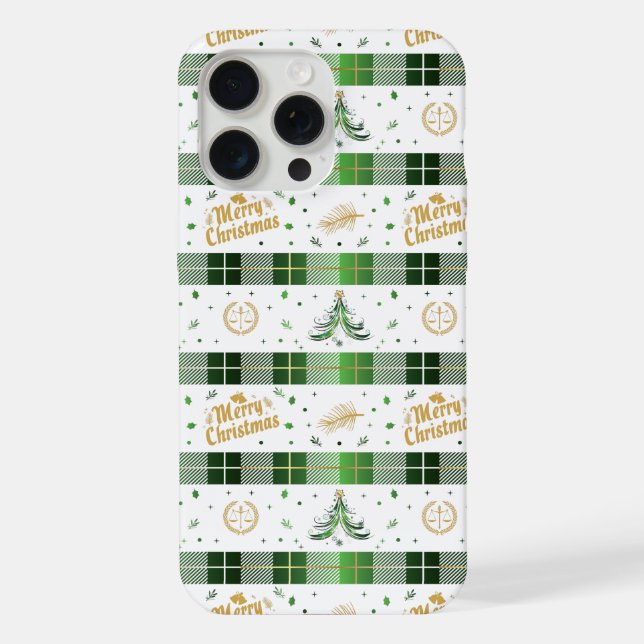 Coque iPhone Arbre de Noël de l'avocat - Scales de justice (Verso)