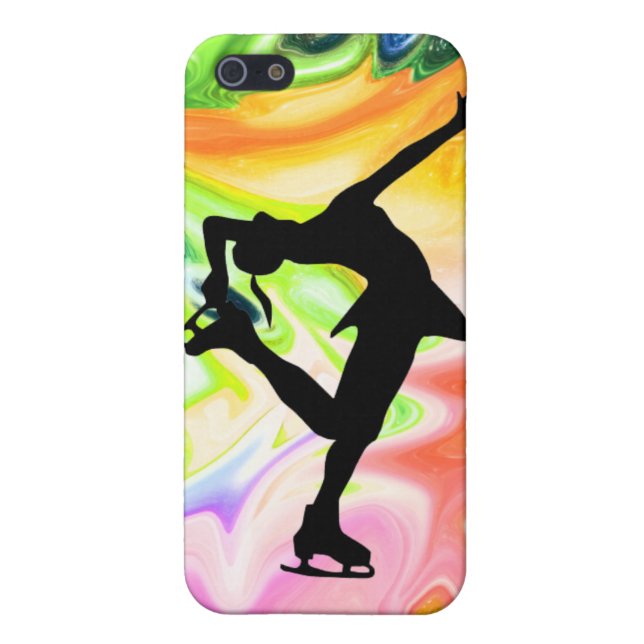 COQUE iPhone ARC-EN-CIEL ET PATINEUR LIQUIDES (Dos)