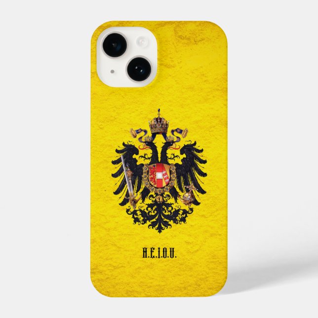 Coque iPhone Armoiries de l'Empire autrichien iPhone 14 Coque (Verso)