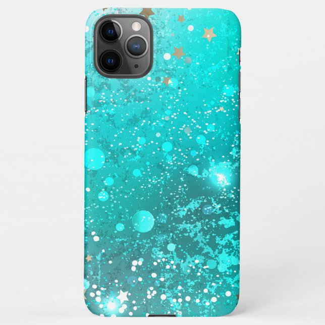 Coque iPhone Arrière - plan à huile Turquoise de la menthe (Dos)