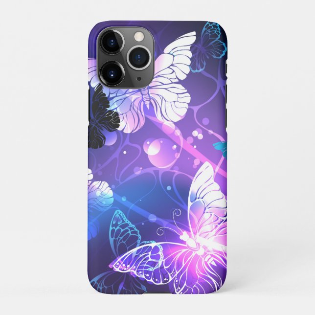 Coque iPhone Arrière - plan avec papillons de nuit (Dos)