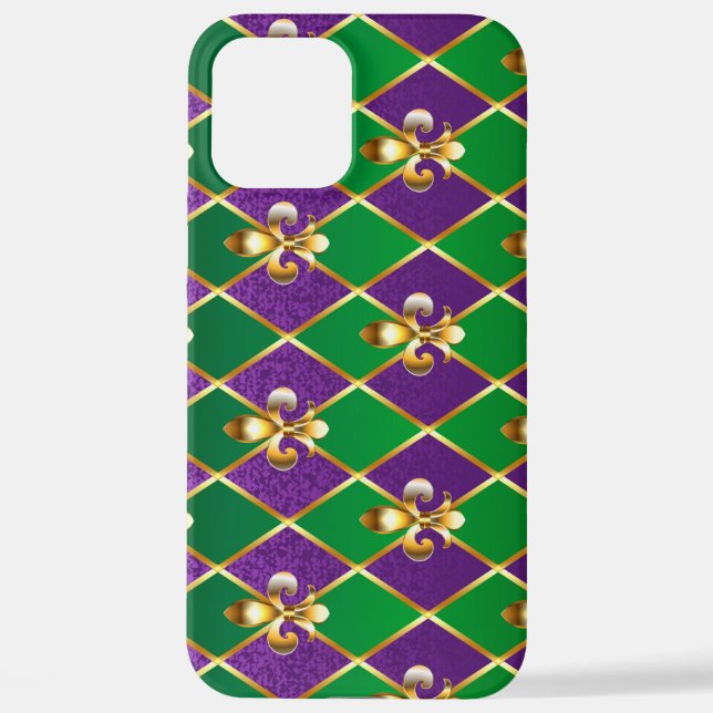 Coque iPhone Arrière - plan de bijoux Mardi Gras (Verso)