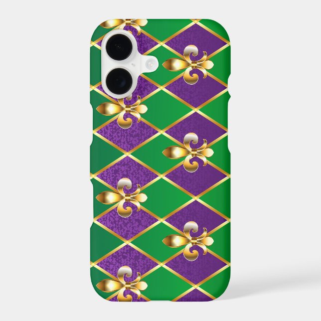Coque iPhone Arrière - plan de bijoux Mardi Gras (Verso)