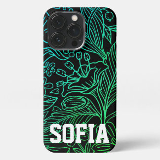 Etui iPhone 13 Pro Arrière - plan floral avec boîtier de téléphone de