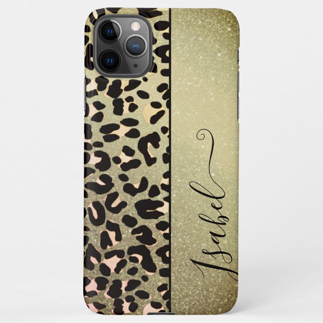 Coque iPhone Arrière - plan Leopard Motif tendance Nom personna (Dos)