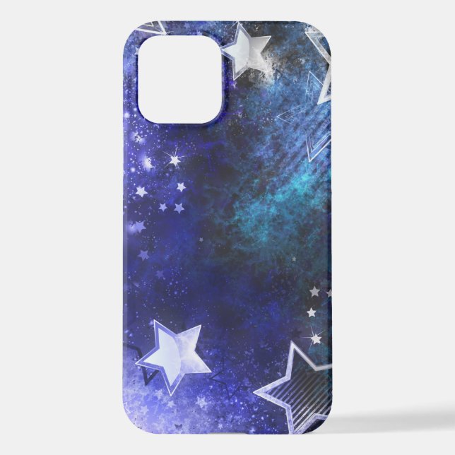 Coque iPhone Arrière - plan spatial avec étoiles (Verso)