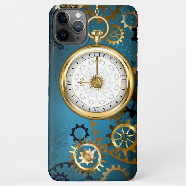 Coque iPhone Arrière - plan turquoise à vapeur avec engrenages (Dos)