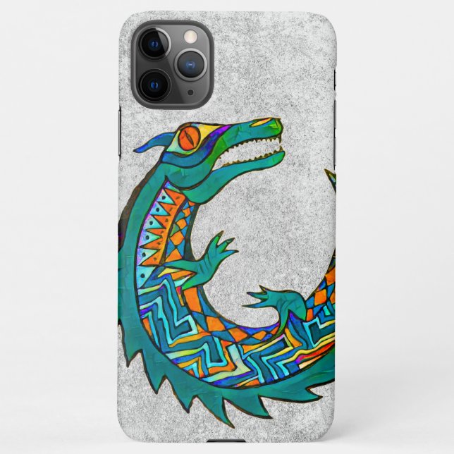 Coque iPhone Art de l'alligator tribal (Dos)