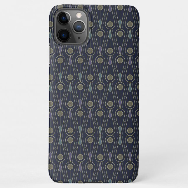 Coque iPhone Art Deco pattern with geometric shapes in gold (Dos)