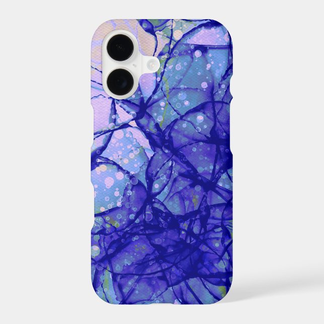 Coque iPhone Art fluide Abstrait Lilac Bleu (Verso)