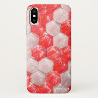Coque iphone artistique blanc et rouge de motif