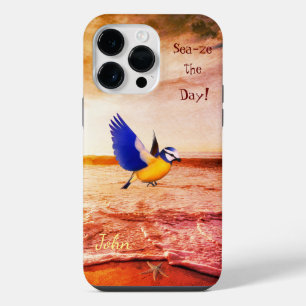Coque Pour Pour iPhone 14 Pro Max Artsy Beach Scène Oiseau Mer