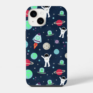 Coque Pour iPhone 14 Astronautes Planètes Fusées et Aliens