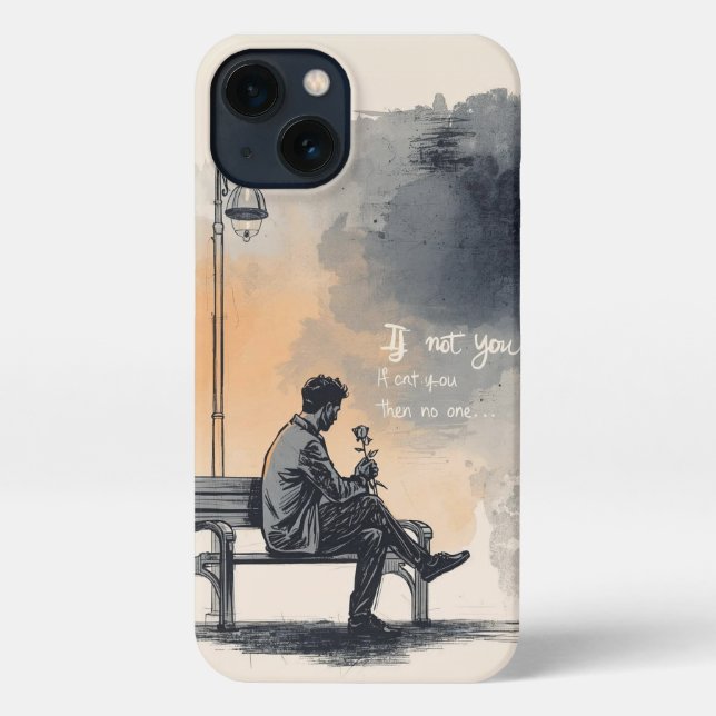 Coque iPhone Attente avec un Rose - Amour non parlé (Verso)