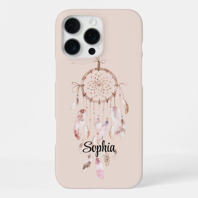 Coque iPhone Attrape-rêve Rose Pâle (Verso)