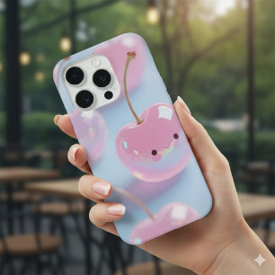 Autocollant de téléphone esthétique rose cerise Ka
