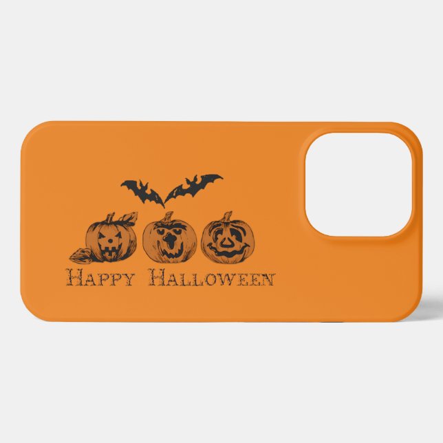Coque iPhone Automne/Halloween/coque iphone citrouille (Verso Horizontal)