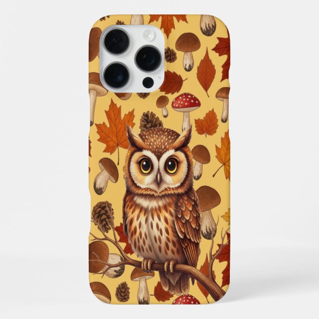 Coque iPhone Autumn Owl And Leaves (Verso)