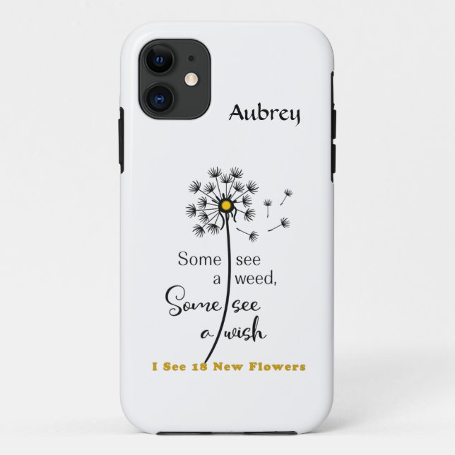coque iphone avec Dandelion et message de soins (Dos)