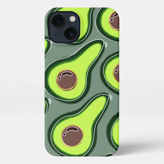 Coque iPhone 🥑 Avocado Pop Art - Motif frais et amusant 🥑 (Verso)