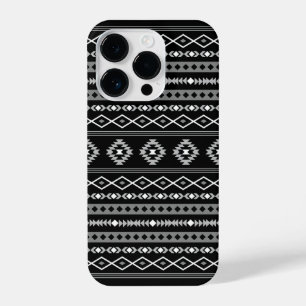 Coque Pour iPhone 14 Plus Aztec blanc gris noir Motifs mélangés Motif