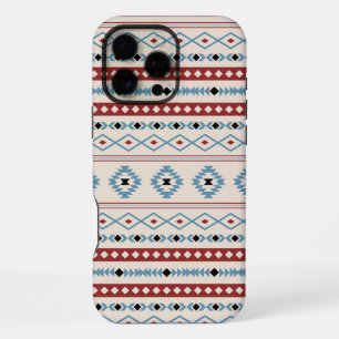 Coque iPhone 16 Pro Max Aztec Blue Red Black Cream Mixte Motifs Motif