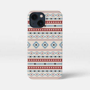 Etui iPhone 13 Mini Aztec Blue Red Black Cream Mixte Motifs Motif