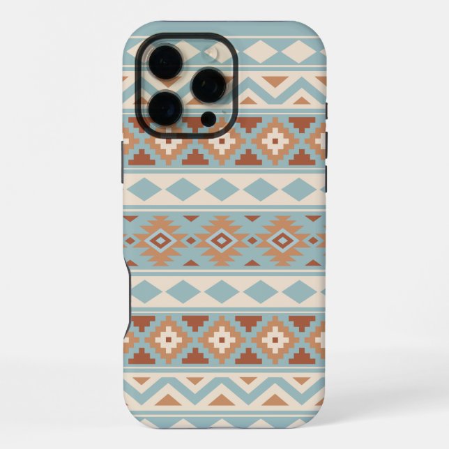 Coque iPhone Aztec Essence Ptn IIIb Blue Cream Terracottas (Verso)