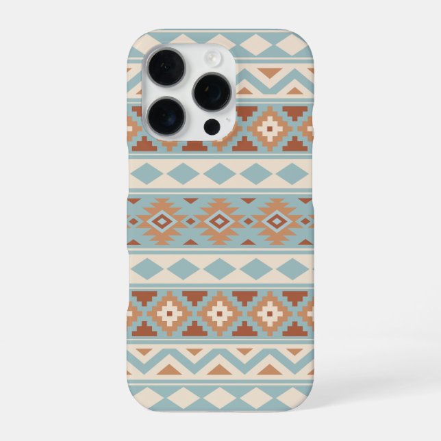 Coque iPhone Aztec Essence Ptn IIIb Blue Cream Terracottas (Verso)