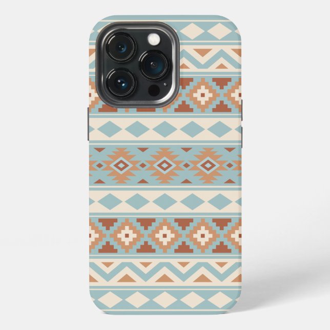 Coque iPhone Aztec Essence Ptn IIIb Blue Cream Terracottas (Dos)