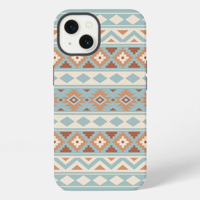 Coque iPhone Aztec Essence Ptn IIIb Blue Cream Terracottas (Verso)
