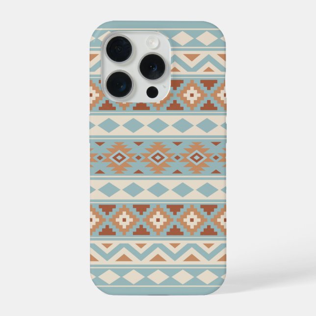 Coque iPhone Aztec Essence Ptn IIIb Blue Cream Terracottas (Verso)
