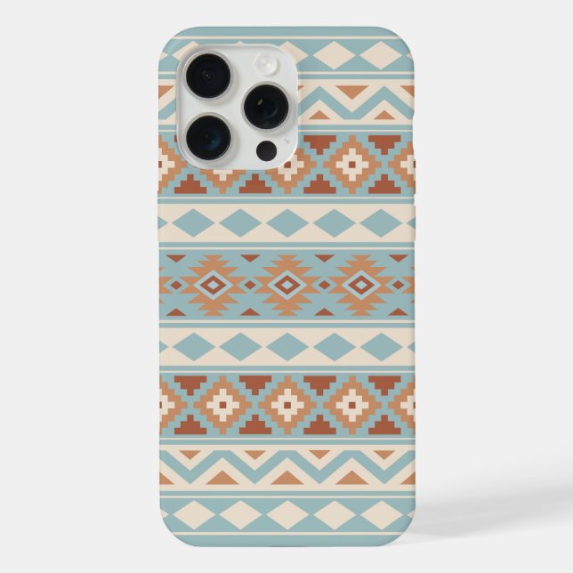 Coque iPhone Aztec Essence Ptn IIIb Blue Cream Terracottas (Verso)
