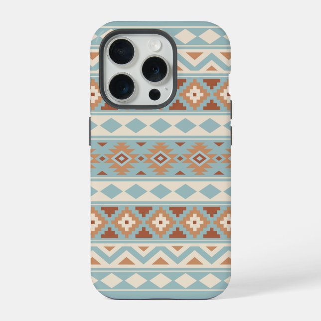Coque iPhone Aztec Essence Ptn IIIb Blue Cream Terracottas (Verso)