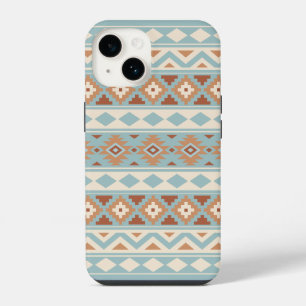 Coque Pour iPhone 14 Aztec Essence Ptn IIIb Blue Cream Terracottas