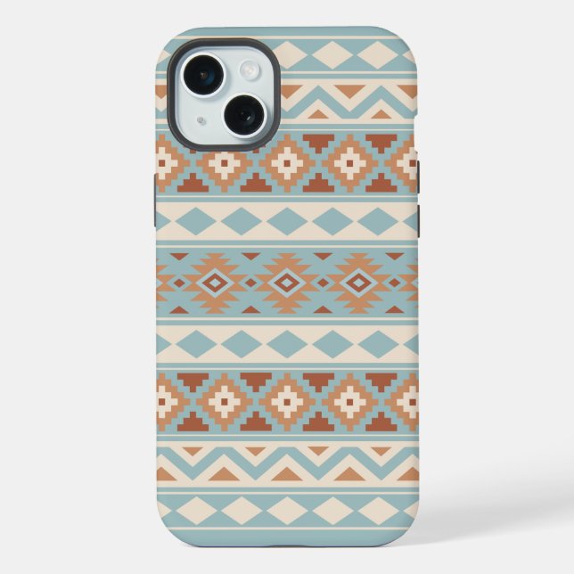 Coque iPhone Aztec Essence Ptn IIIb Blue Cream Terracottas (Verso)