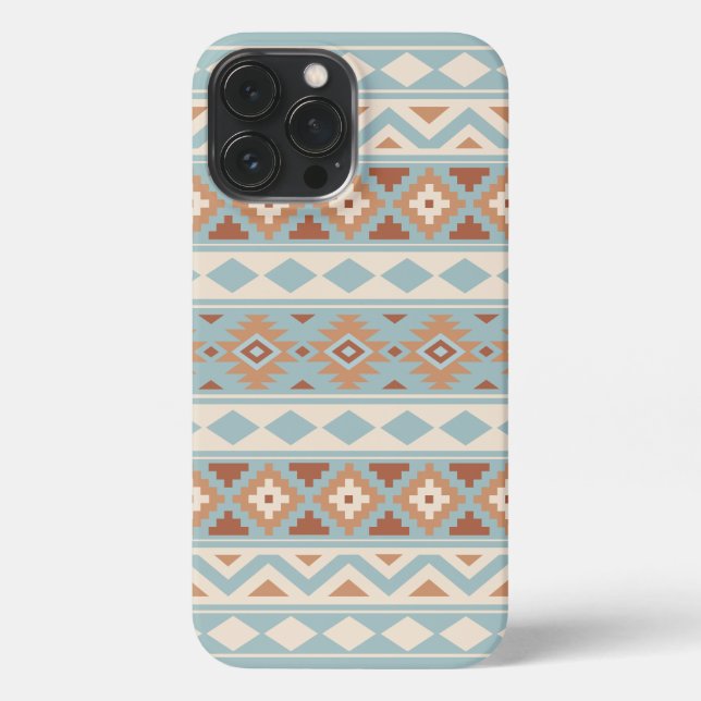 Coque iPhone Aztec Essence Ptn IIIb Blue Cream Terracottas (Verso)