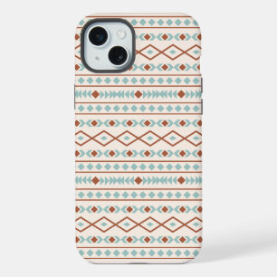 Aztec Formes Motif rouille crème Turquoise