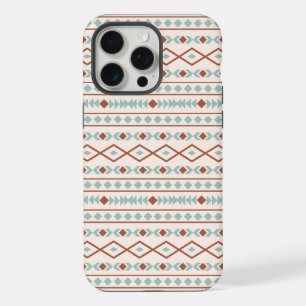 Aztec Formes Motif rouille crème Turquoise