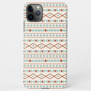 Coque iPhone 11Pro Max Aztec Formes Motif rouille crème Turquoise
