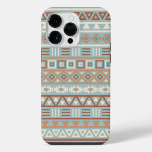 Coque Pour Pour iPhone 14 Pro Max Aztec Influence Motif Crème Bleue Terracottas