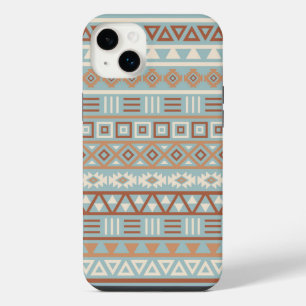 Aztec Influence Motif Crème Bleue Terracottas