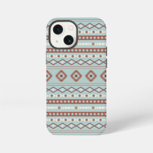 Etui iPhone 13 Mini Aztec Mixte Motif Motif Rusts Crème Bleu