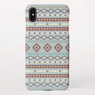 Coque iPhone XS Max Aztec Mixte Motif Motif Rusts Crème Bleu